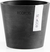 Ecopots Amsterdam 10,5 - Dark Grey - Diameter 10,5 x H9,2 cm - Ronde donkergrijze bloempot