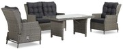 Stoel en Bank Loungeset 4 personen Wicker Grijs  Garden Collections New Castle