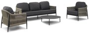 Stoel en Bank Loungeset 5 personen Rope Naturel teak  Coco Lucia/Pacific