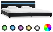 vidaXL Bedframe met LED kunstleer zwart 180x200 cm