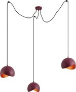 Design hanglamp rood met opaal glas 3-lichts - Tulip