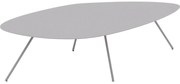 Goossens Salontafel Olivia organisch, metaal grijs, modern design, 135 x 35 x 67 cm