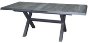 Noida uitschuifbare dining tuintafel 163-203x93xH76,5 cm met kruispoot aluminium antraciet