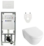 Villeroy Boch Subway 2.0 DirectFlush Toiletset - geberit reservoir - bedieningsplaat rechthoekige knoppen - softclose - wit 0701131/SW706187/0124060/ga26028/