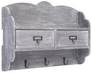 vidaXL Wandkapstok 50x10x34 cm hout grijs