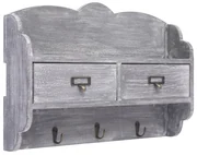 vidaXL Wandkapstok 50x10x34 cm hout grijs
