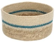 Mandje naturel, zeegras, blauw,Ø16 cm