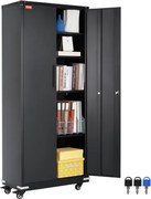 VEVOR 5-laags archiefkast met 2 magnetische deuren, draagvermogen van 90,72 kg per plank, afsluitbare opbergkast, metalen kast met wielen, ladekast voor kantoor, garage, thuis