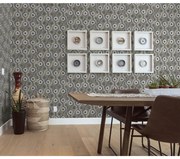 DUTCH WALLCOVERINGS Behang Galactic zilverkleurig en bruin