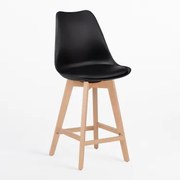 Nordic Hoge Kruk Met Kunstleren Kussen Zwart & ↑65 Cm - Sklum