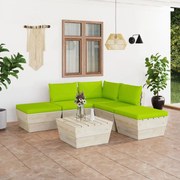 vidaXL 6-delige Loungeset met kussens pallet vurenhout