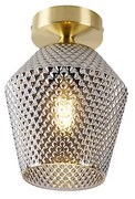 Art Deco plafondlamp messing met smoke glas - Karce Art Deco E27 rond Binnenverlichting Lamp