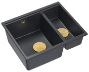 granieten spoelbak Logan 150 Black Metallic