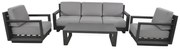 Lesli Living  Stoel-Bank Loungeset - Giorgo - Aluminium - Antraciet - Lesli Living