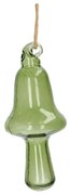 Hanger paddenstoel, glas, groen, 9 cm
