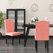 vidaXL Eetkamerstoelen 2 st fluweel roze