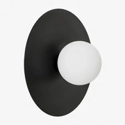 Wandlamp In Ijzer En Glas Anine Zwart & Ø30 Cm - Sklum