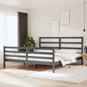 vidaXL Bedframe massief grenenhout grijs 180x200 cm 6FT Super King