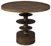 Dutchbone Cath Walnut Ronde Salontafel Walnoot - 66 X 66cm.