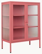 Metalen vitrinekast The Mixer met geribbeld glas