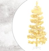 vidaXL Spiraalkerstboom met standaard en LED's 150 cm PVC wit