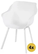 4x Sophie Element dining tuinstoel wit Hartman