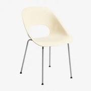 Set Van 4 Eetkamerstoelen Van Polypropyleen En Ijzer Louna Beige – Crème - Sklum