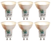 Set van 6 GU10 3-staps dim to warm LED lampen 6W 450 lm 2000K - 2700K