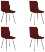 vidaXL Eetkamerstoelen 4 st fluweel rood