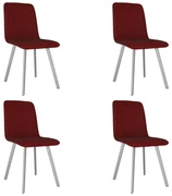 vidaXL Eetkamerstoelen 4 st fluweel rood