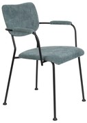 Zuiver Benson Design Stoel Met Armleuningen Grijsblauw