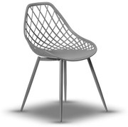 LUGO stoel grijs - modern, opengewerkt, voor keuken / tuin / café