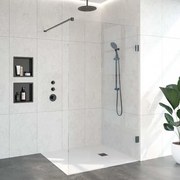 BRAUER Void inloopdouche helder glas 120x200 incl. glascoating PVD gunmetal geborsteld GS-VOI1H120200GM