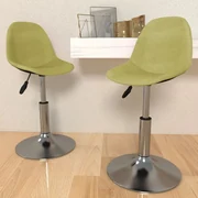 vidaXL Eetkamerstoelen draaibaar 2 st stof groen