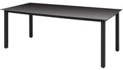 vidaXL Tuintafel 190x90x74 cm aluminium en glas zwart