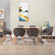 vidaXL Eetkamerstoelen 6 st stof taupe