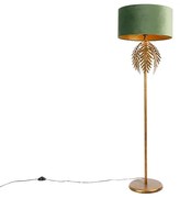 Vloerlamp goud 145 cm met velours kap groen 50 cm - Botanica Landelijk E27 Binnenverlichting Lamp