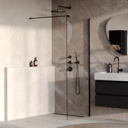 Brauer Oblivion inloopdouche helder glas 70cm zwart mat