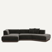 Open hoekbank in chenille fluweel, Jacopo