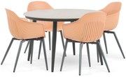 Tuinset 4 personen 120 cm Kunststof Oranje Lifestyle Garden Furniture Lissabon/Vienna