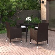 vidaXL 5-delige Tuinset met kussens poly rattan en glas