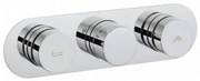 Crosswater Dial badkraan horizontaal met omstel en 2 knoppen inclusief inbouwdeel chroom DIAL_CENT_5