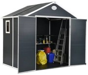 Kunststof gereedschapsschuurtje 2,4 x 1,9 m CoverTech antraciet