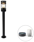 Smart buitenlamp met dimmer zwart 80 cm IP44 incl. Wifi ST64 - Gleam Modern E27 IP44 Buitenverlichting cilinder / rond