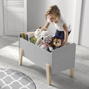 Vipack Speelgoedkist Kiddy hout koelgrijs