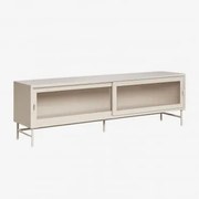 Paoline Tv-meubel 180x40 Cm In Staal En Glas Beige – Crème - Sklum