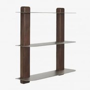 Muurrek 80 Cm Van Mangohout En Roestvrij Staal Serbian Donker Handvat Hout - Sklum