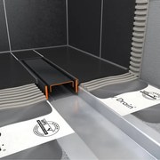 Easy Drain Compact 30 TAF Modulo douchegoot RVS m. Zero+ rooster, waterslot 30mm 90cm inbouwdiepte 70mm met zijuitloop zwart edm1tafzm900-30b