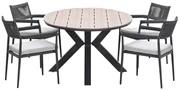 Garden Impressions Tineo tuinset 5-delig - Tulli tuintafel 180x115 cm - light teak vironwood