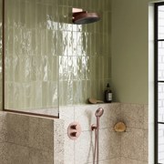 Saniclear Evolution inbouw regendouche rond met 2 standen handdouche geborsteld koper